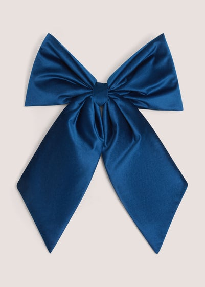 Navy Christmas Bow Decoration