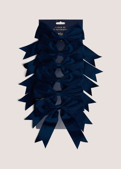 6 Pack Navy Bow Decorations