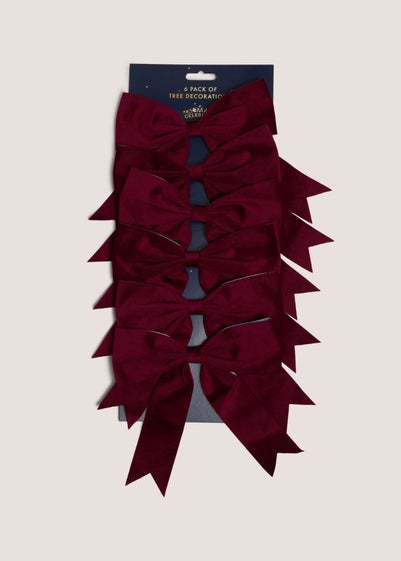 Burgundy 6 Pack Bow Decorations