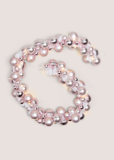 Pink Pre Lit Bauble Garland