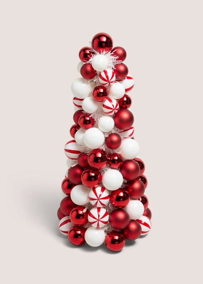Red Candy Cane Lane LED Lit Bauble Tree