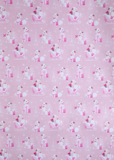 Pink Poodle Wrap Paper