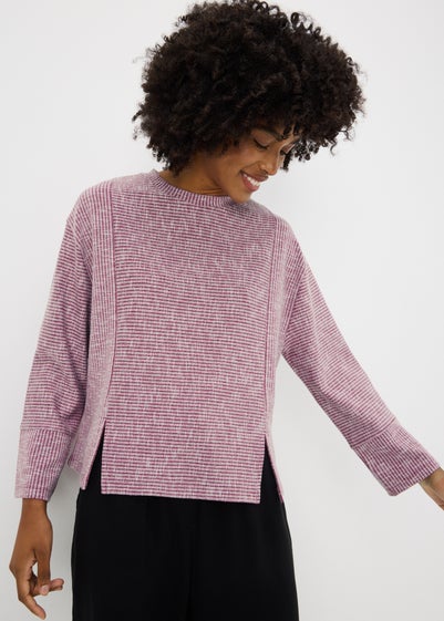 Burgundy Cutabout Textured Snit Jumper