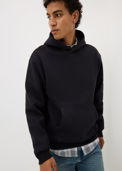 Black Relaxed Pull on Hoodie