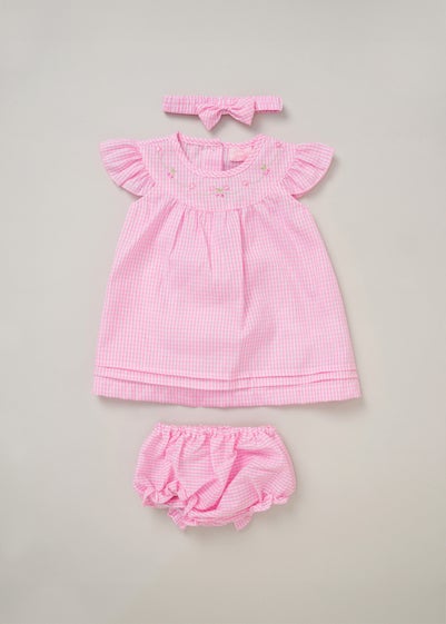 Rock a Bye Baby Dress Knickers & Bow Headband Outfit Set (9-24 mnths)