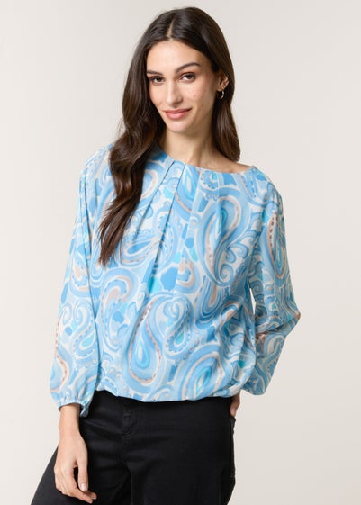 Blue Vanilla Blue Watercolour Paisley Top