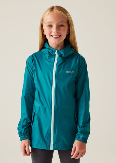 Regatta Teal Icy Morn Kids Pack-It III Waterproof Breathable Isolite Jacket (3- 16 yrs)