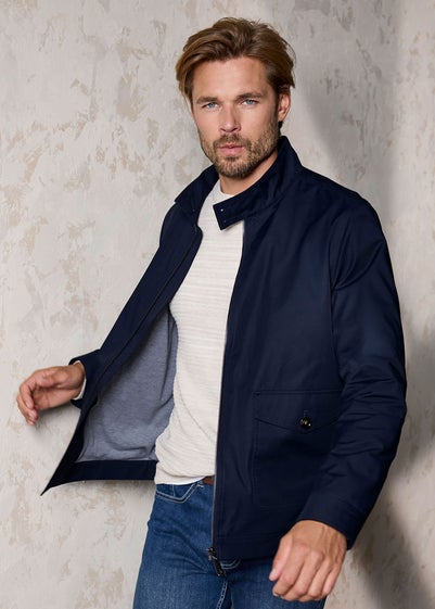 Cotton Traders Navy Jersey Lined Jacket