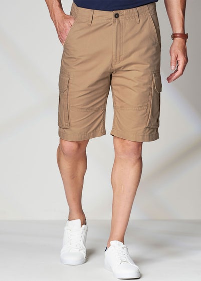 Cotton Traders Light Camel Cotton Cargo Shorts