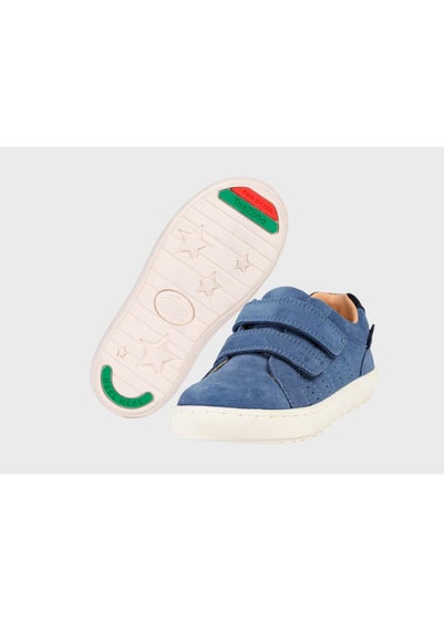 ToeZone Girls Blue Eden Suede Rip Tape Trainers