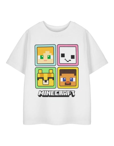 Minecraft Squares Kids White T-Shirt (3-14 Years)