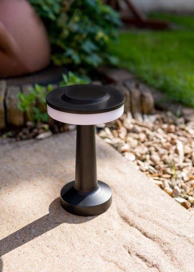 ValueLights Troy Matte Black LED Rechargeable Dimmable Touch Table Lamp