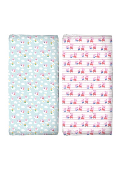 Peppa Pig Pink  Lullabies Cot Bed Fitted Sheet Set of 2