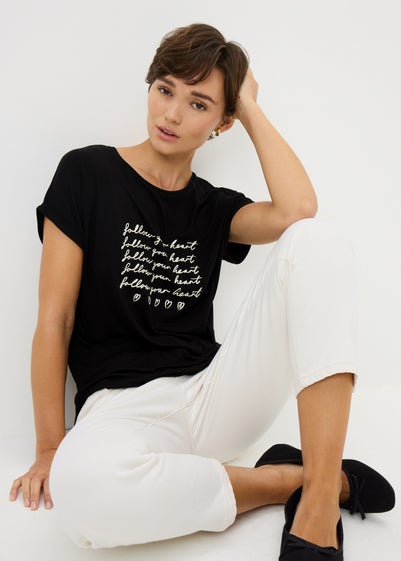 Black Slogan T-Shirt