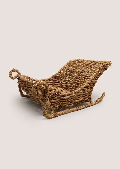 Natural Christmas Woven Wicker Sleigh
