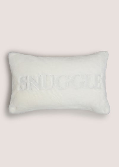 White Snuggle Faux Fur Cushion