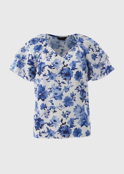 Blue Floral Tea Top