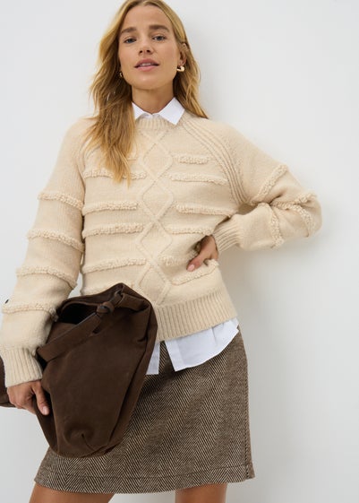 Cream Crafted Stitch Jumper