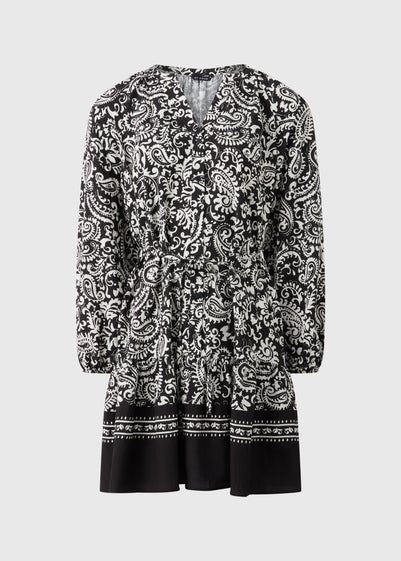 Et Vous Black Mono Paisley Mini Dress