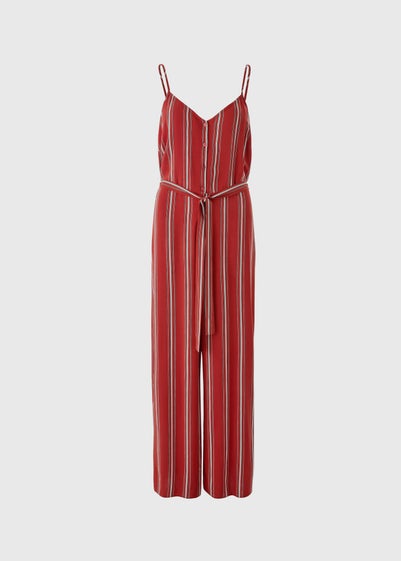 Red Striped Strappy Jumpsuit
