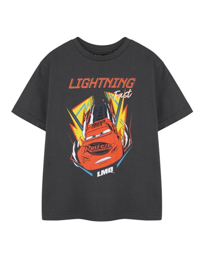 Disney Charcoal Cars Lightning Fast Kids T-Shirt (3-14 Years)