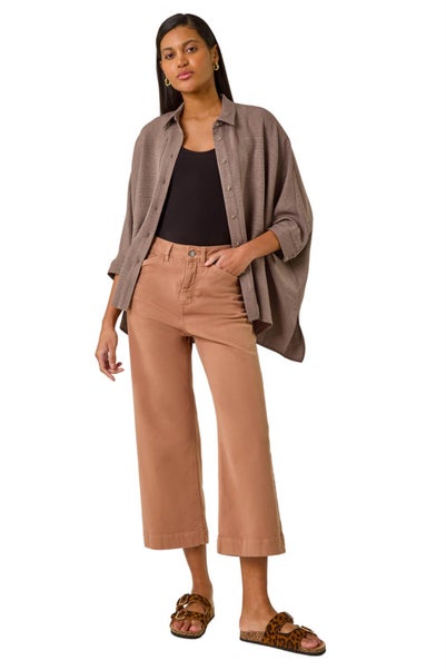Roman Mocha Boxy Relaxed Blouse