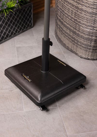 Charles Bentley Square Concrete Parasol Base Umbrella Stand With Wheels