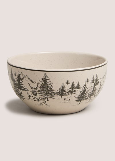 Cream Mono Stag Cereal Bowl