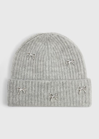 Grey Bows Beanie