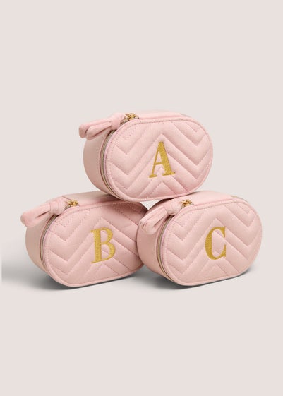 Pink Alphabet Travel Jewellery Box