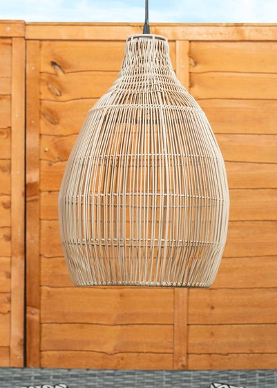 ValueLights Solar Natural Teardrop Outdoor Pendant Light With Integrated LED's (42.5cm x 29.5cm x 29.5cm)