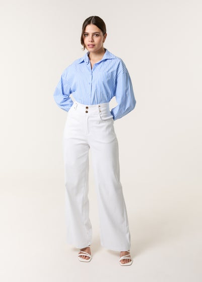 Blue Vanilla White High Waisted Jeans