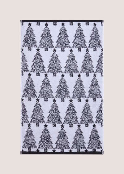 Black Christmas Mono Hand Towel