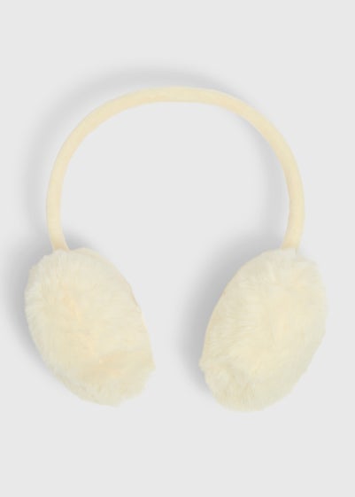 Girls Cream Heart Earmuffs