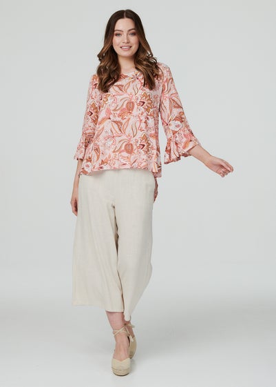 Izabel London Pink Paisley Print Oversized Blouse