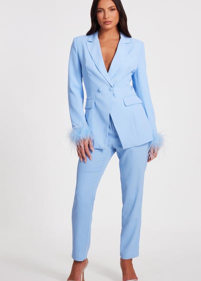 Quiz Blue Tailored Trousers