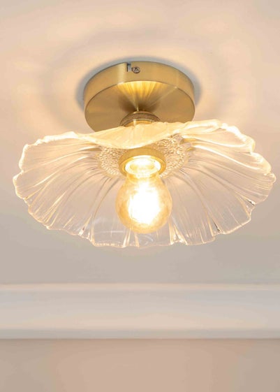 ValueLights Cassia  Gold Semi-Flush Light (26.5cm x 14.5cm x 26.5cm)