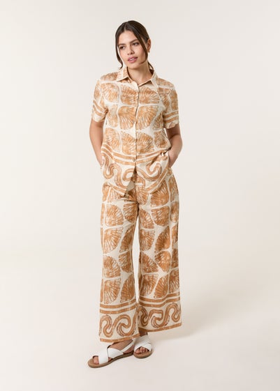 Blue Vanilla Stone Seashell Top & Trouser Set