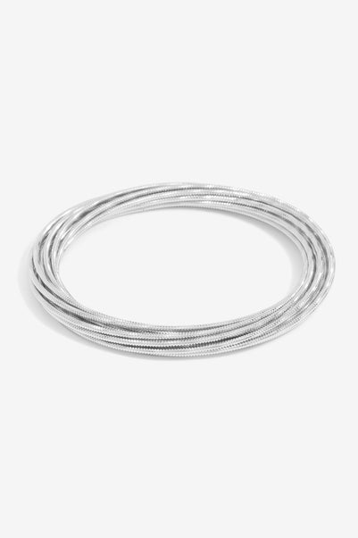 Mood Silver Ridged Polished Multi Bangles
