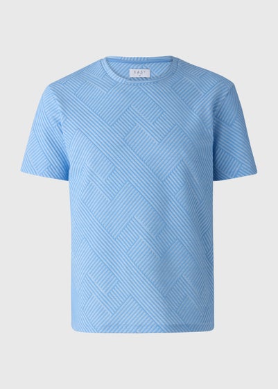 Blue Chevron Textured Smart T-Shirt
