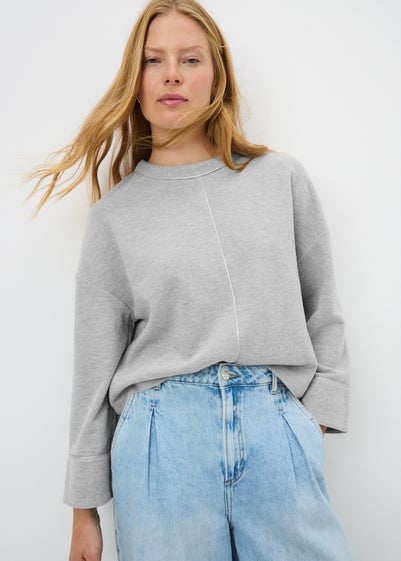 Grey Cuffed Snit Top
