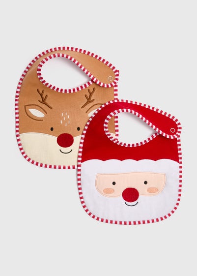 2 Pack Baby Christmas Bibs