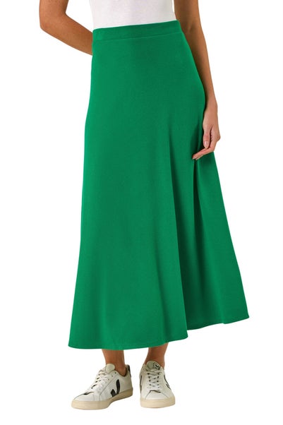 Roman Green A Line Pull On Stretch Skirt