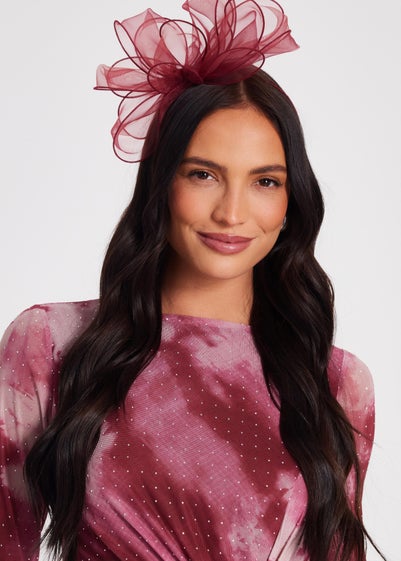 Quiz Burgundy Feather Headband Fascinator