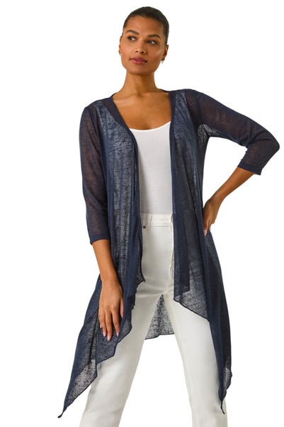 Roman Navy Longline Waterfall Cardigan