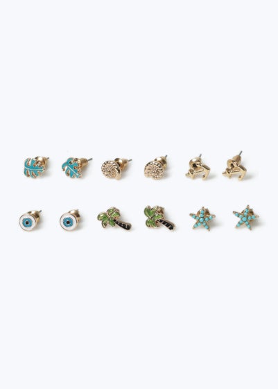 Muse 6 Pack Gold Beach Earrings