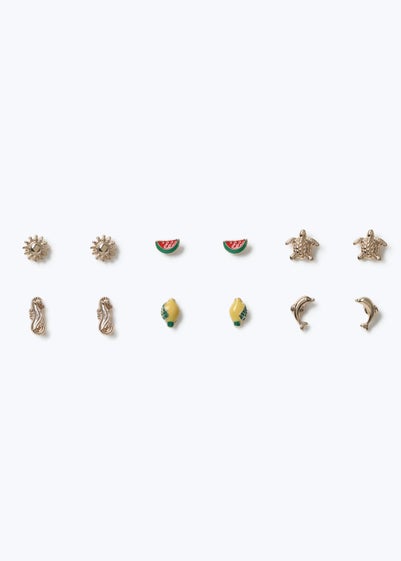 Muse 6 Pack Gold Beach Earrings