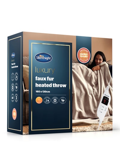 Silentnight Natural Heated Faux Fur Throw