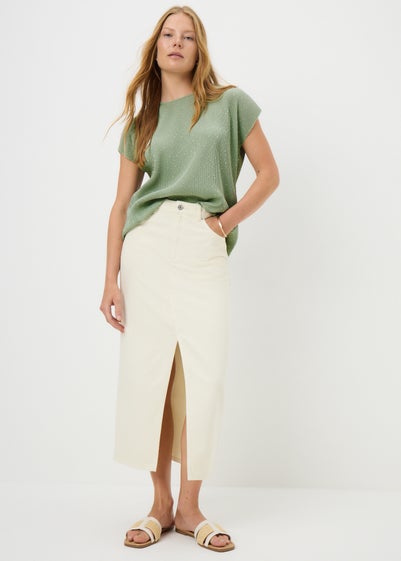 Sage Foil Spot Plisse T-Shirt
