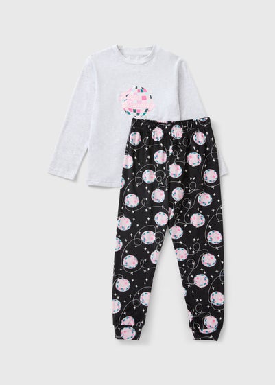 Girls Grey Disco Dancing Pyjama Set (1-13yrs)